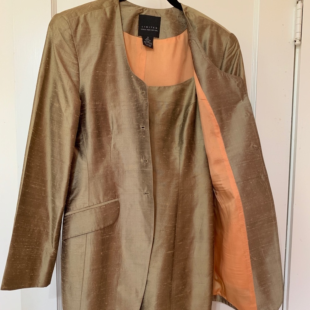 Silk spaghetti strap dress matching jacket